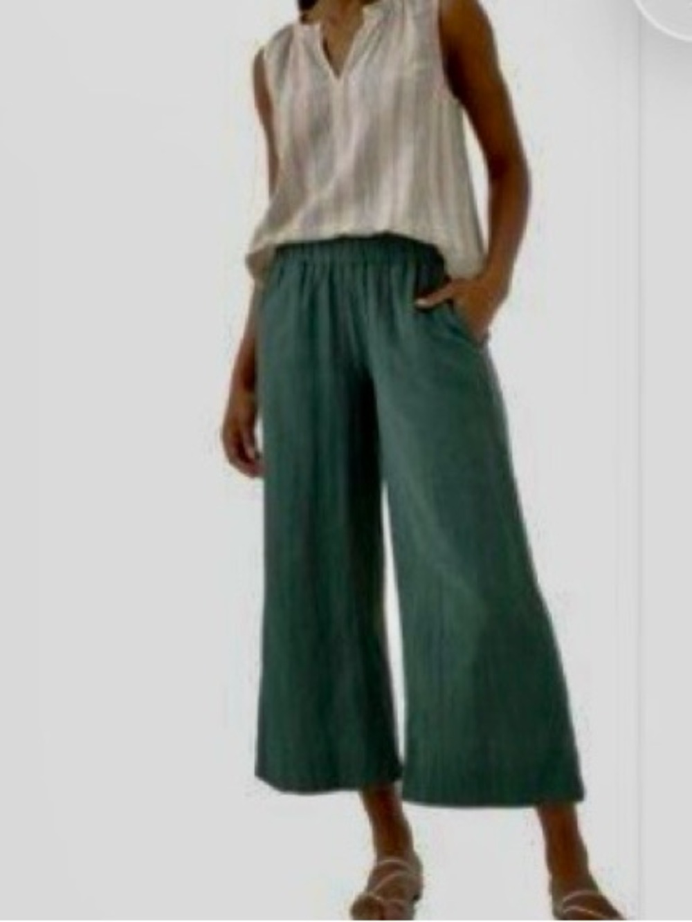 Pact Coastal Dark Forest Double Gauze Pants Size Medium